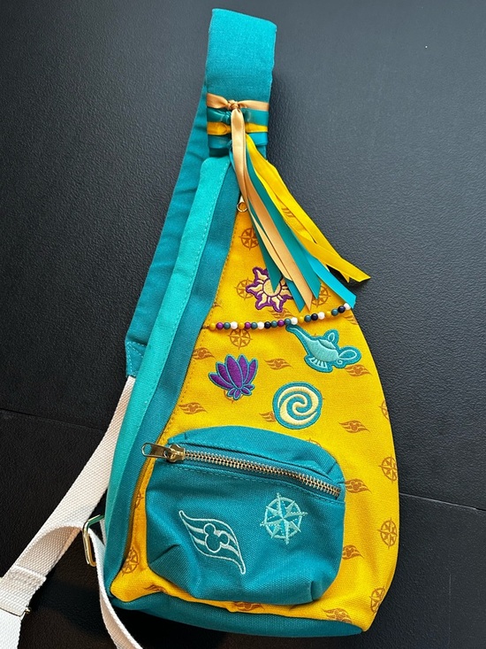 Disney Cruise Line Handbags - Disney Cruise Line Treasure Royal Adventure Tea Party Embroidered Sling Bag Pack